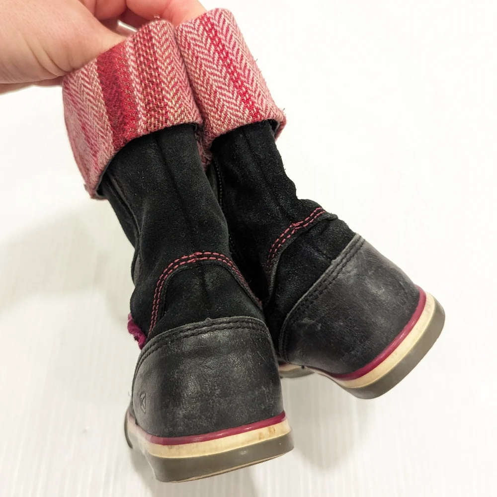 KEEN toddler girls black suede leather tall boots size 8